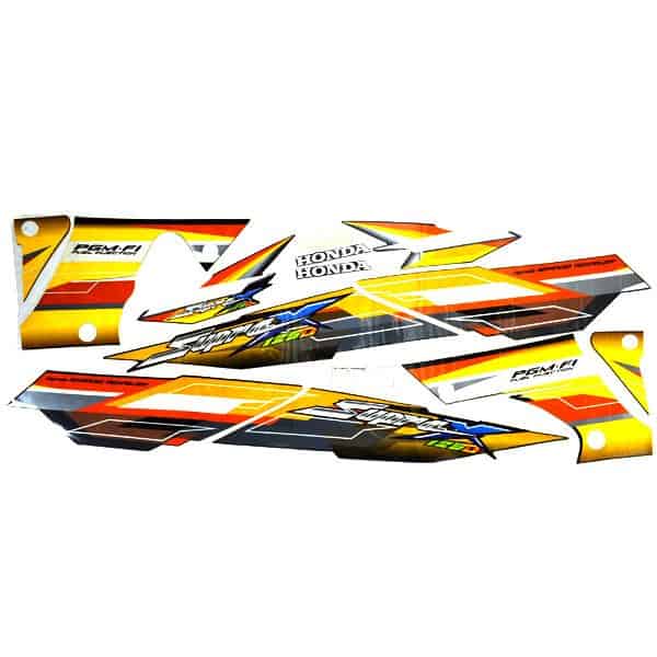 Sticker Body Kiri Kanan Black Orange – Supra X 125 FI