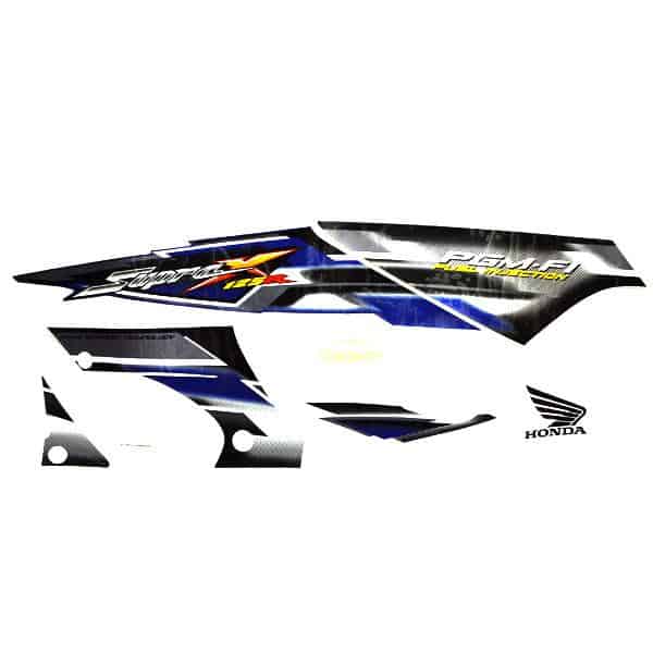 Sticker Body Kiri Kanan White Blue – Supra X 125 FI