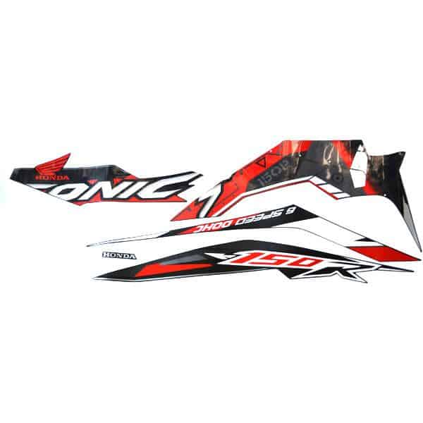 Sticker Body Kiri Hitam (Stripe Set Black L) – Sonic 150R