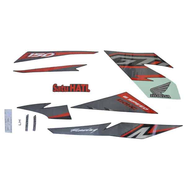 Sticker Body (Stripe Set L) Hitam – Supra GTR 150