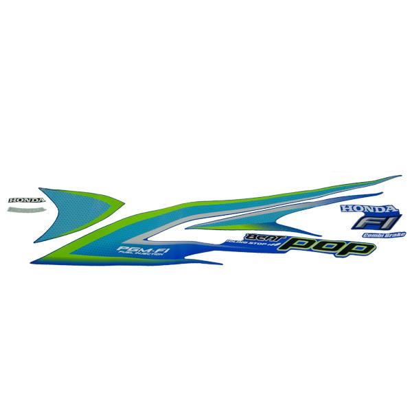 Sticker Body Set Kiri Biru Honda BeAT POP eSP K61