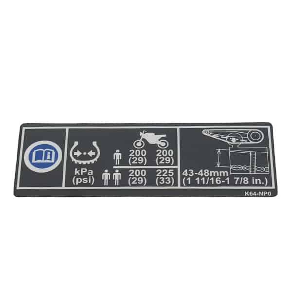 Label Tire Drive Chain Honda CBR 250RR K64N