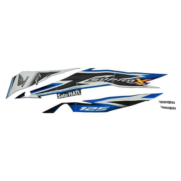 Sticker Body Set Kiri Biru Hitam Honda Supra X 125 FI