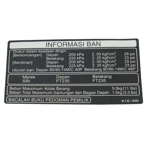 Label Tire Honda Scoopy eSP K16R