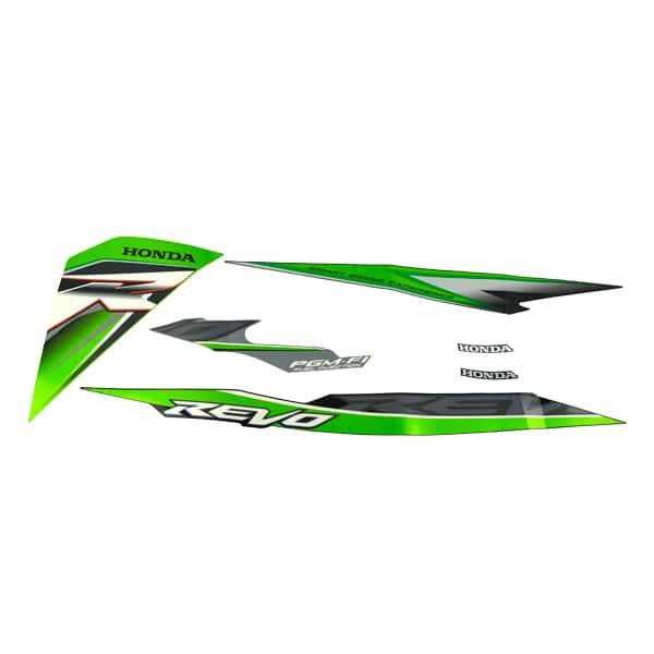 Sticker Body Set Kanan Hijau Hitam Honda Revo 110 FI