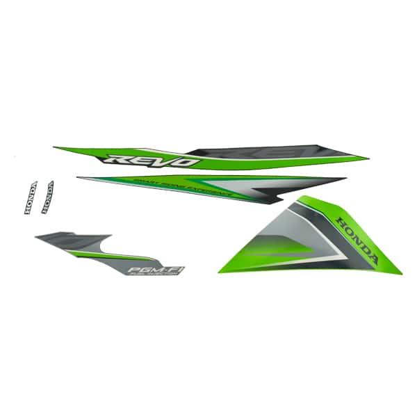 Sticker Body Set Kanan Hijau Hitam Honda Revo 110 FI