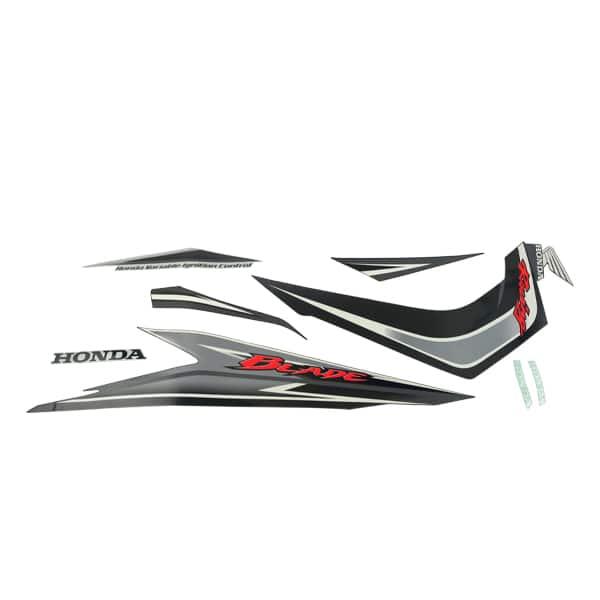 Sticker Body Set Kiri Hitam Silver Honda Blade 110 K07