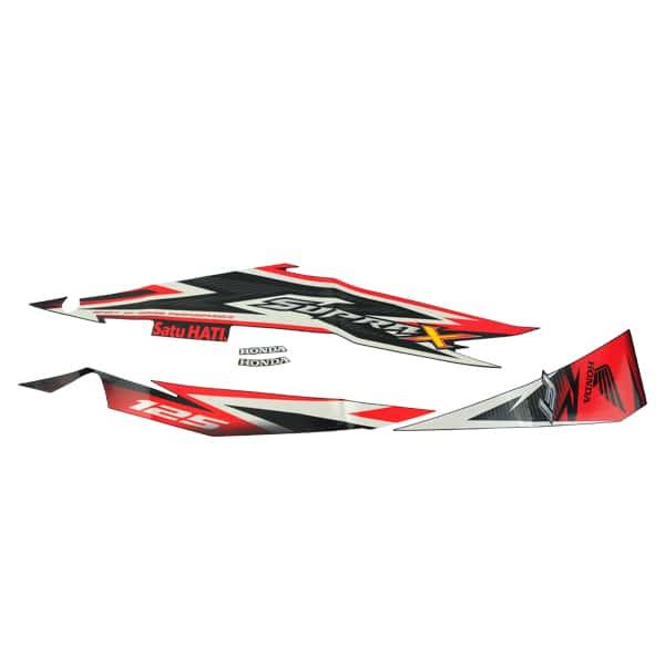 Sticker Body Set Kiri Hitam Honda Supra X 125 FI