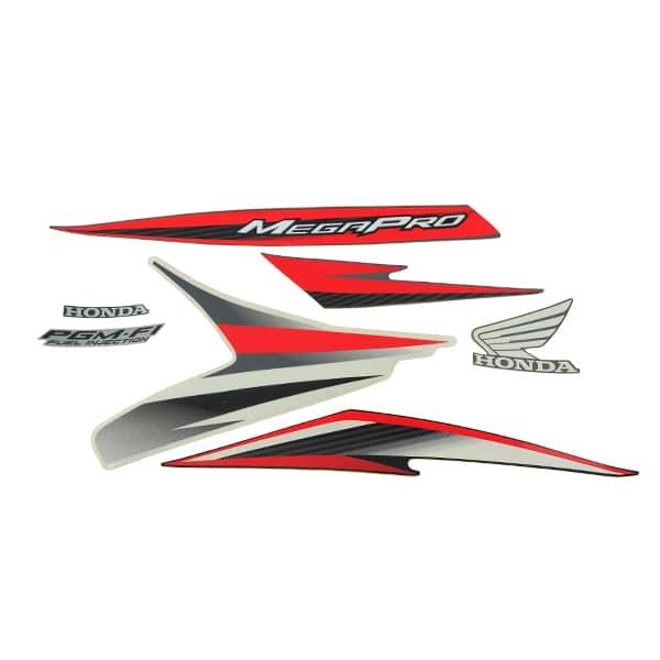Sticker Body Set Kiri Putih Honda Mega Pro FI