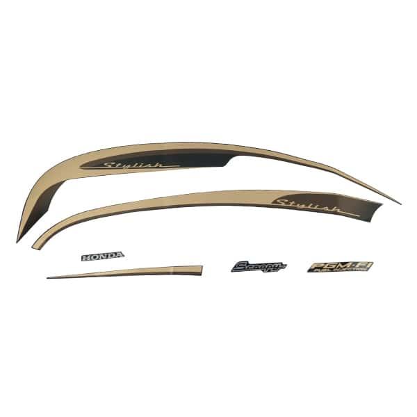 Sticker Body Set Kanan Hitam Beige Honda Scoopy FI K16G