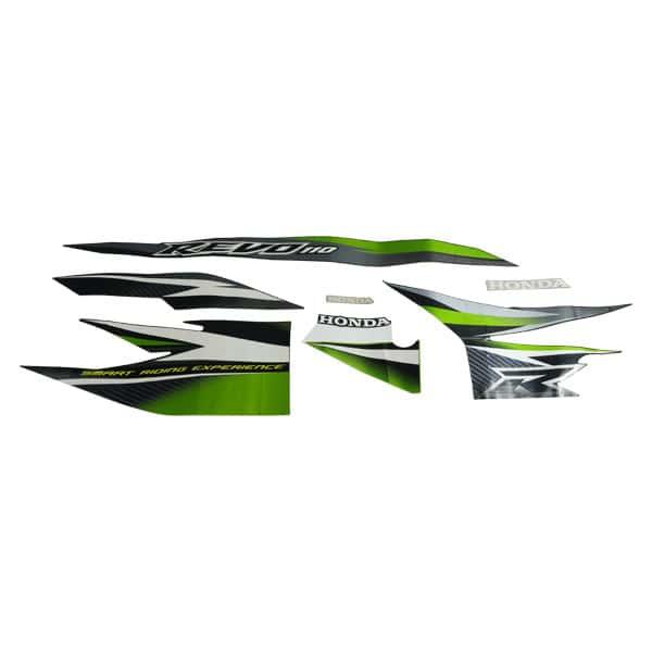 Stiker Body Set Kanan Hitam Hijau Honda Revo 110