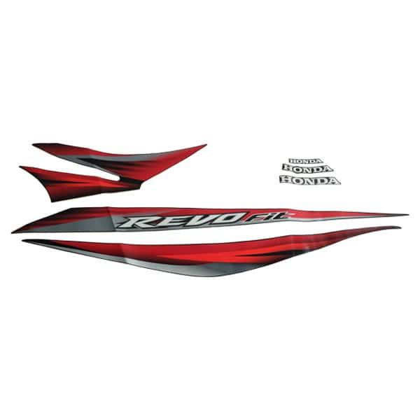Stiker Body Set Kiri Hitam Merah Honda Revo 110