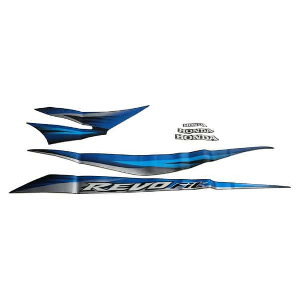 Stiker Body Set Kiri Hitam Biru Honda Revo 110