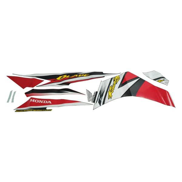Stiker Body Set Kiri Hitam Merah Honda Blade 110 K07