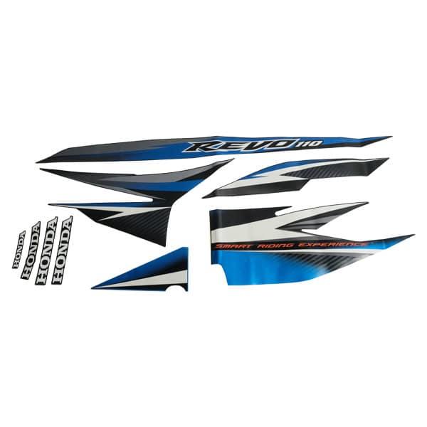 Stiker Body Kiri Hitam Biru Honda Revo 110
