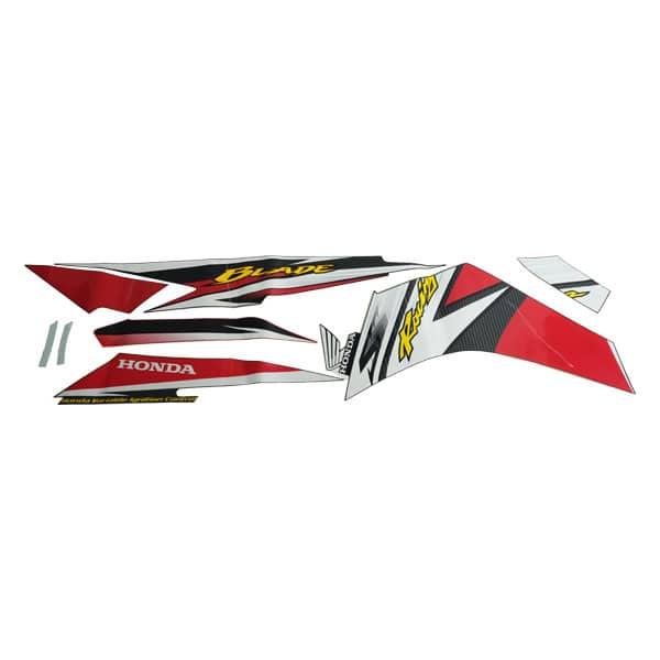Stiker Body Set Kiri Hitam Merah Honda Blade 110 K07