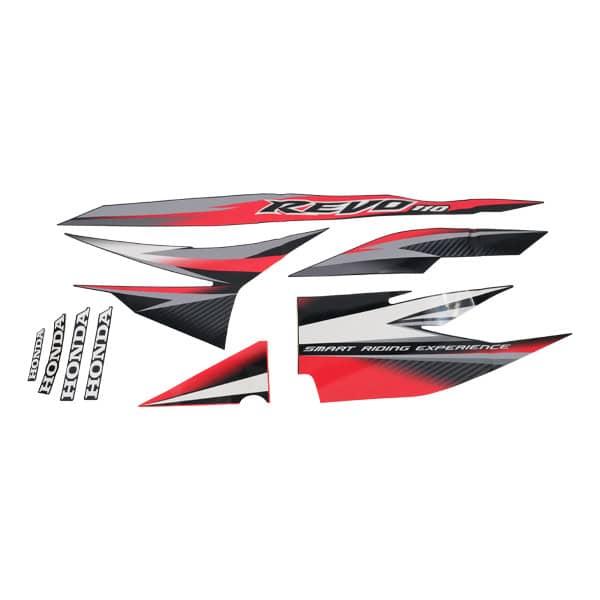 Sticker Body Kiri Hitam Merah Honda Revo 110