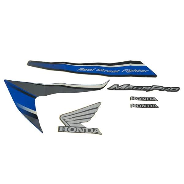 Sticker Body Kiri Biru Grey Honda Mega Pro