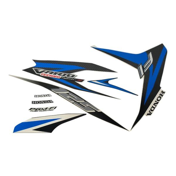 Sticker Body Set Kanan Biru Putih Honda Vario Techno 125 Helm-In FI