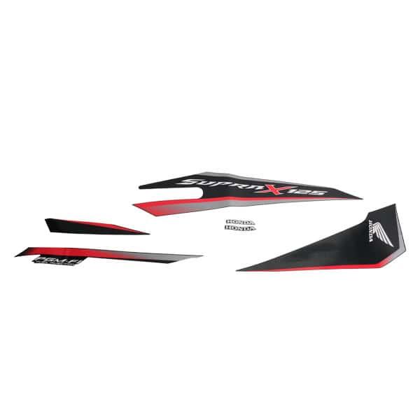 Stiker Body Set Kiri Hitam Honda Supra X 125 FI