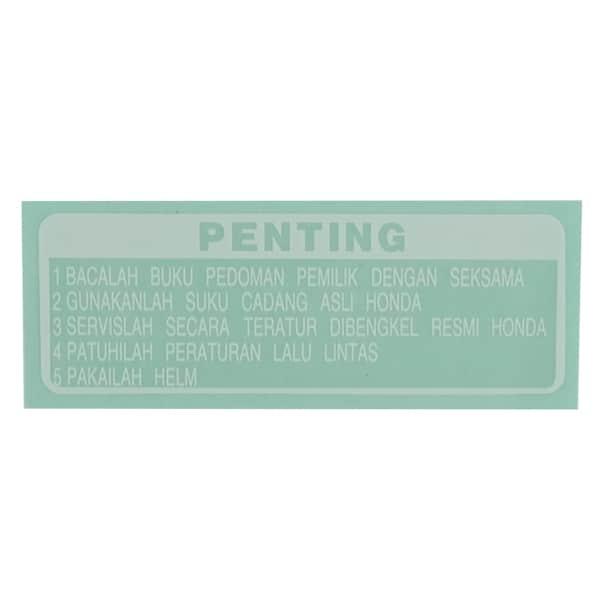 Mark Drive Caution WHT Honda Supra FI