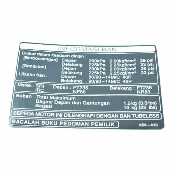 Label Tire (Indonesia) – BeAT eSP, Vario 125 eSP &amp; Vario 150 eSP