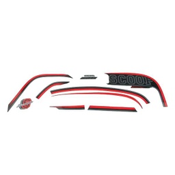[871X0K16A30ZAR] Sticker Body Set Kanan Hitam Merah Honda Scoopy FI K16G