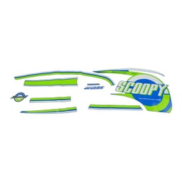 [871X0K16A50ZCR] Sticker Body Set Kanan Biru Putih Honda Scoopy eSP K16R