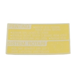 [87560KPH880ZB] Mark Drive Caution Honda Supra X 125 Injection