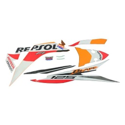 [871X0K47N20ZAR] Sticker Body Kanan Set Orange Hitam Honda Blade 125 FI K47