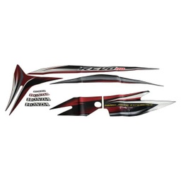 [871X0K03N60ZBL] Stiker Body Set Kiri Hitam Merah Honda Revo 110