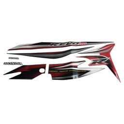 [871X0K03N70ZBL] Stiker Body Set Kiri Hitam Merah Honda Revo 110