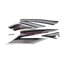 [871X0KWWA70ZCL] Sticker Body Set Kiri Coklat Silver Honda Revo 110 DX