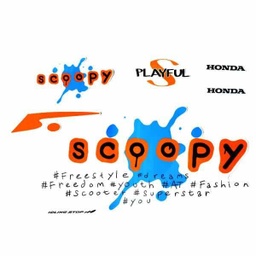 [871X0K93N20ZBL] Sticker Body Kiri Putih Biru – Scoopy eSP K93