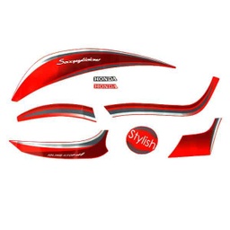 [871X0K93N30ZBL] Sticker Body (Stripe Set Stylish Red L) – Honda Scoopy eSP (K93)