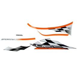 [871X0K93N40ZAR] Stiker Body Kanan Putih (Stripe Set R) Honda Scoopy eSP K93
