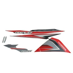[871X0K03N40ZBR] Sticker Body Set Kanan Merah Hitam Honda Revo 110 FI