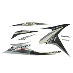 [871X0KZRB20ZER] Sticker Body Set Kanan Putih Silver Honda Vario Techno 125 FI STD