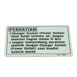 [87504K41N00] Label Accessory Socket Honda Supra X 125 FI