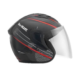 [87100HFHCBRL] Helm Honeycomb Black Red (L)