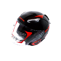 [87100HFBLRXL] Helm Honda Half Face KYT Black Red (XL)