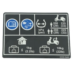 [87505K0WNA0] Label Tire Drive Cargo Honda ADV 160